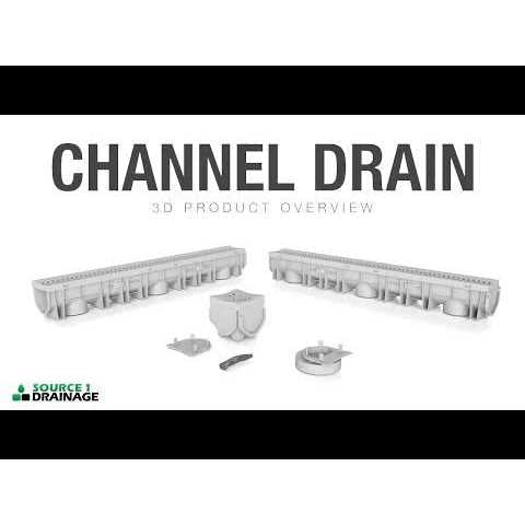Source 1 Drainage Trench & Driveway Channel Drain with Galvanized Steel Grate Y961