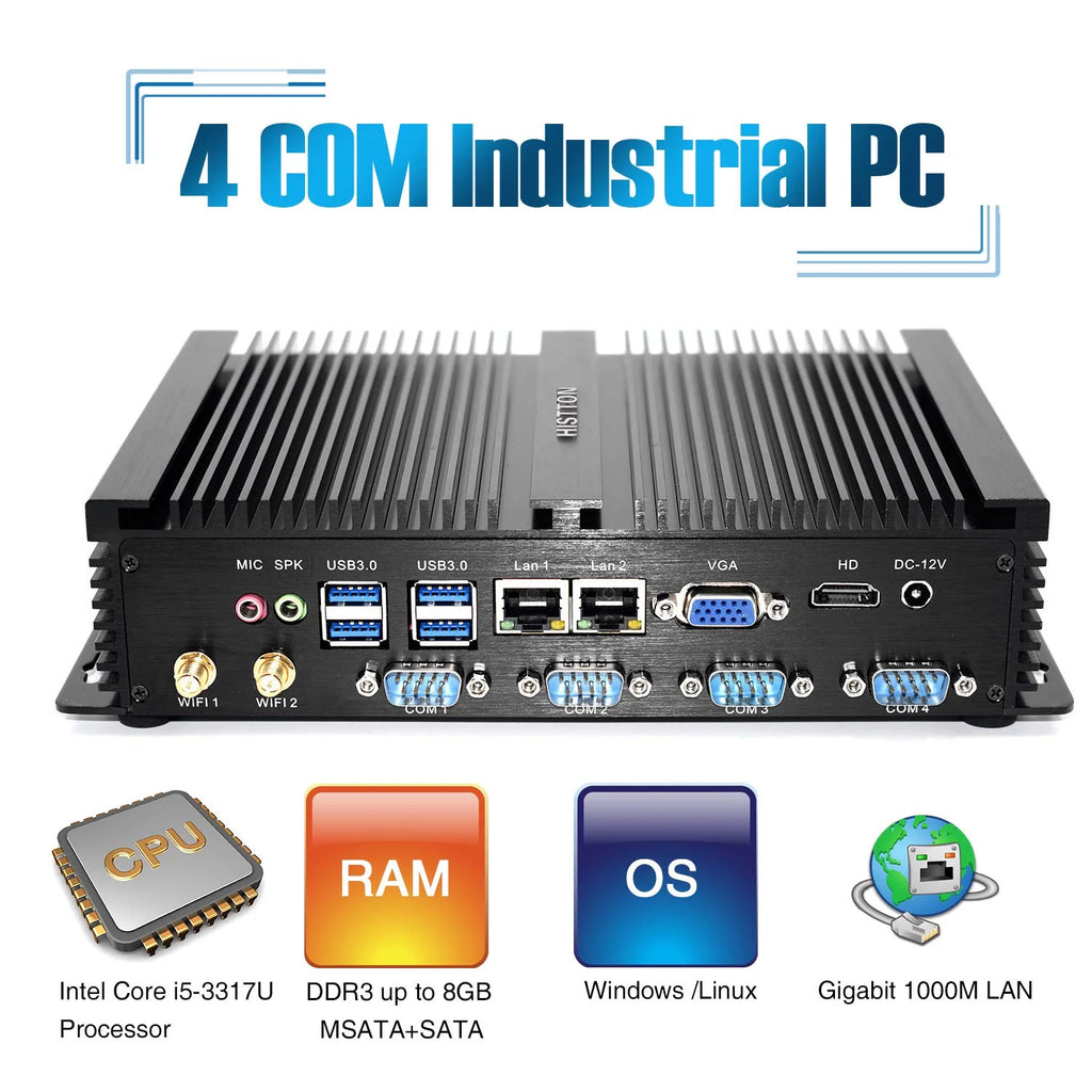 HISTTON Fanless Mini PC Intel Core i5 8GB 512GB Windows 10 4K I469322