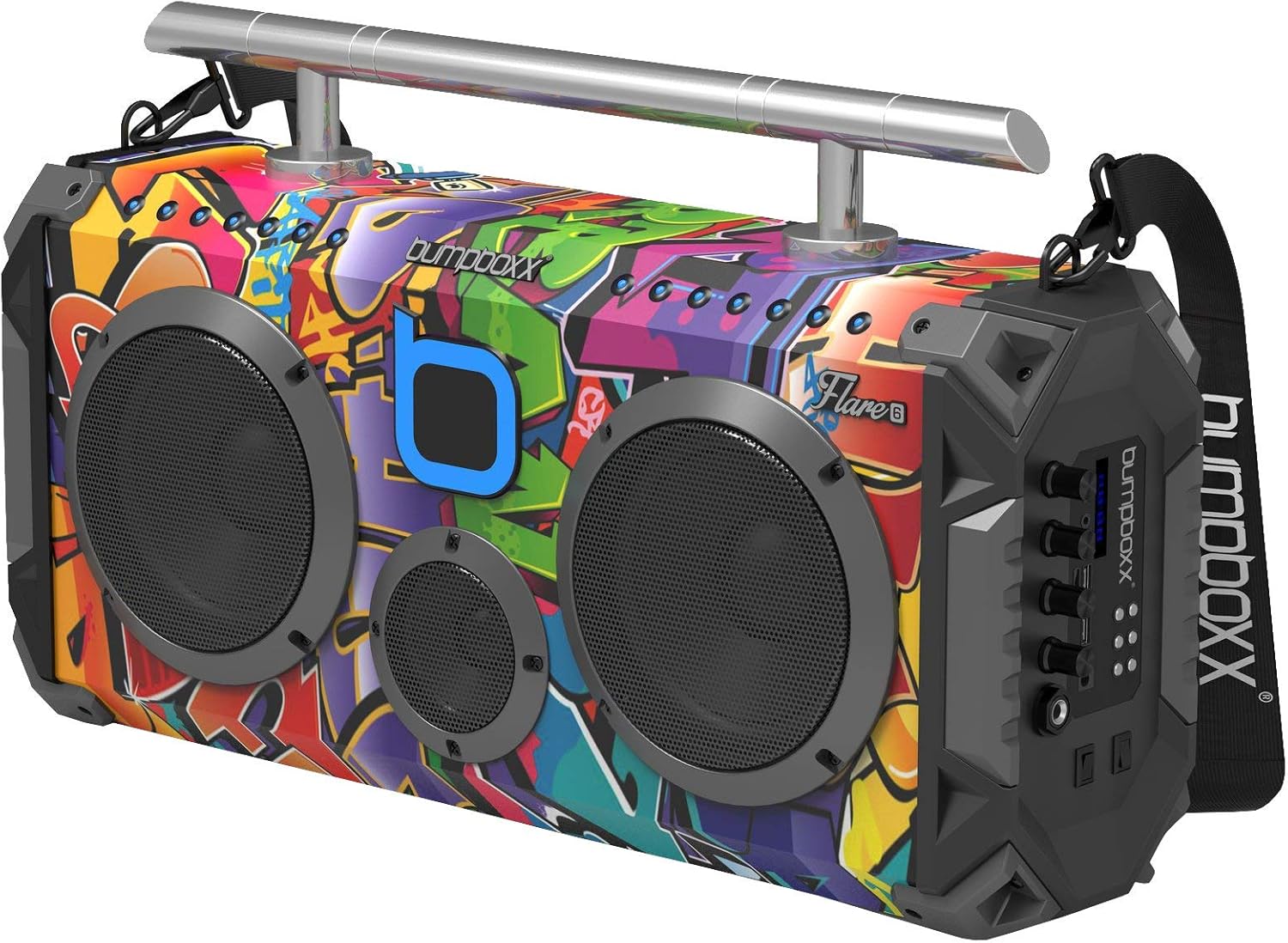 Bumpboxx Flare6 Bluetooth Boombox Black Graffiti F757