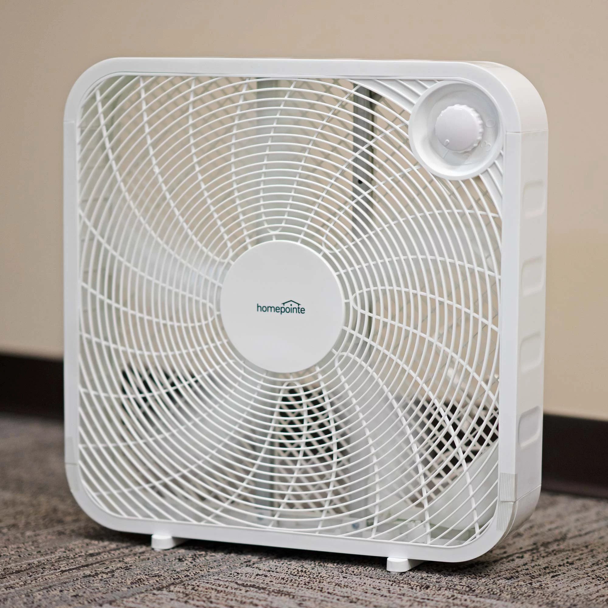 Westpointe Electric Square Box Fan, White, 20" Q9684