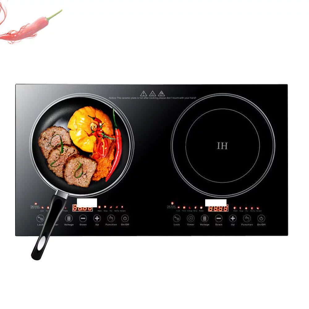 Portable Electric Induction Cooktop, 2-Burner Tempered Glass, 2400W R29024