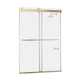 ROSWELL Spezia 76 in. H Double Sliding Seimi-Frameless Shower Door in Brushed Gold with Clear Glass - Shop Hardware Tools Online Store