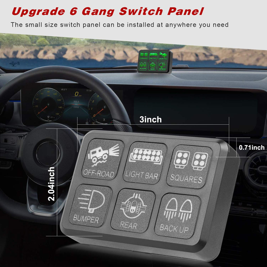 6 Gang Switch Panel Kit with Relay System for Car Marine Boat ATV UTV Truck R242