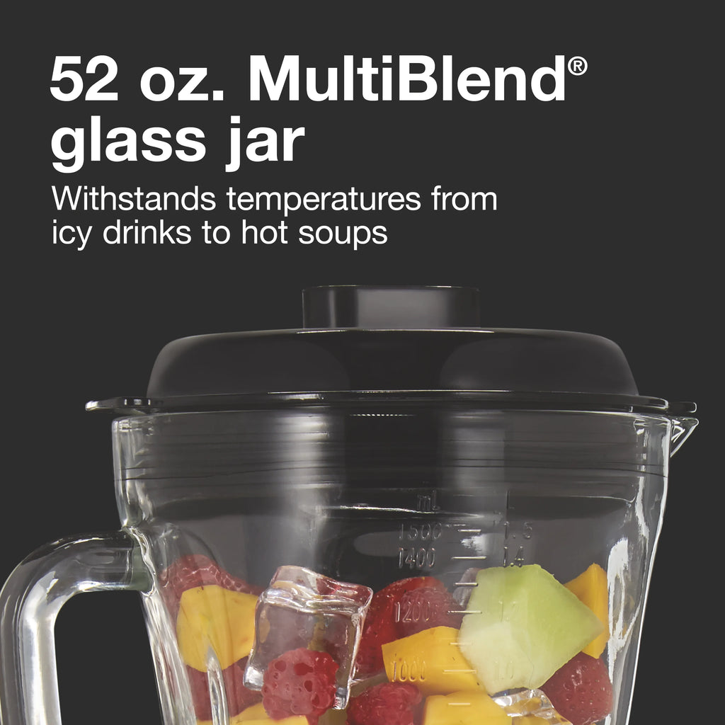 Proctor Silex 950W Blender with 52 oz BPA-Free Glass Jar, Black and Silver J87925