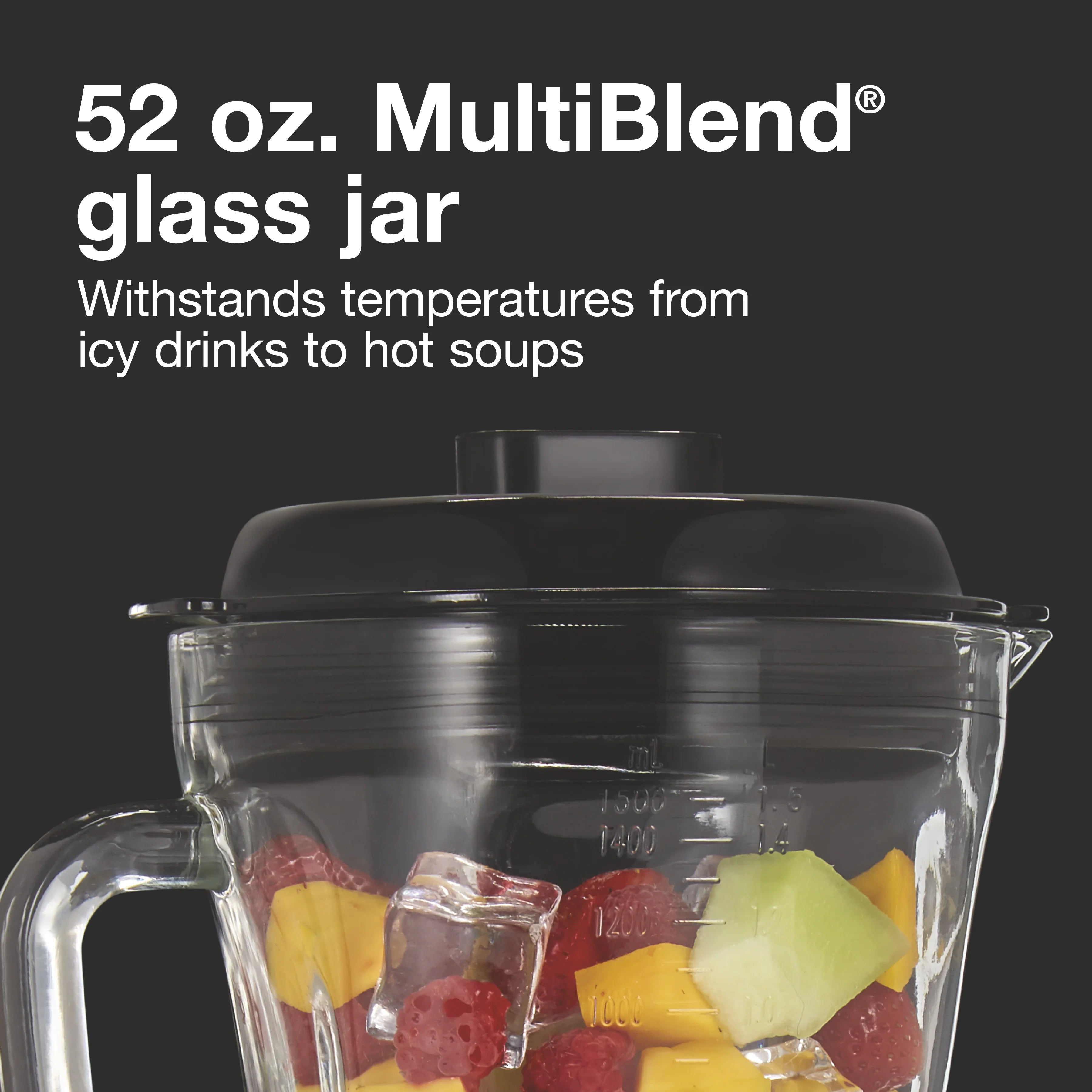 Proctor Silex 950W Blender with 52 oz BPA-Free Glass Jar, Black and Silver J87925