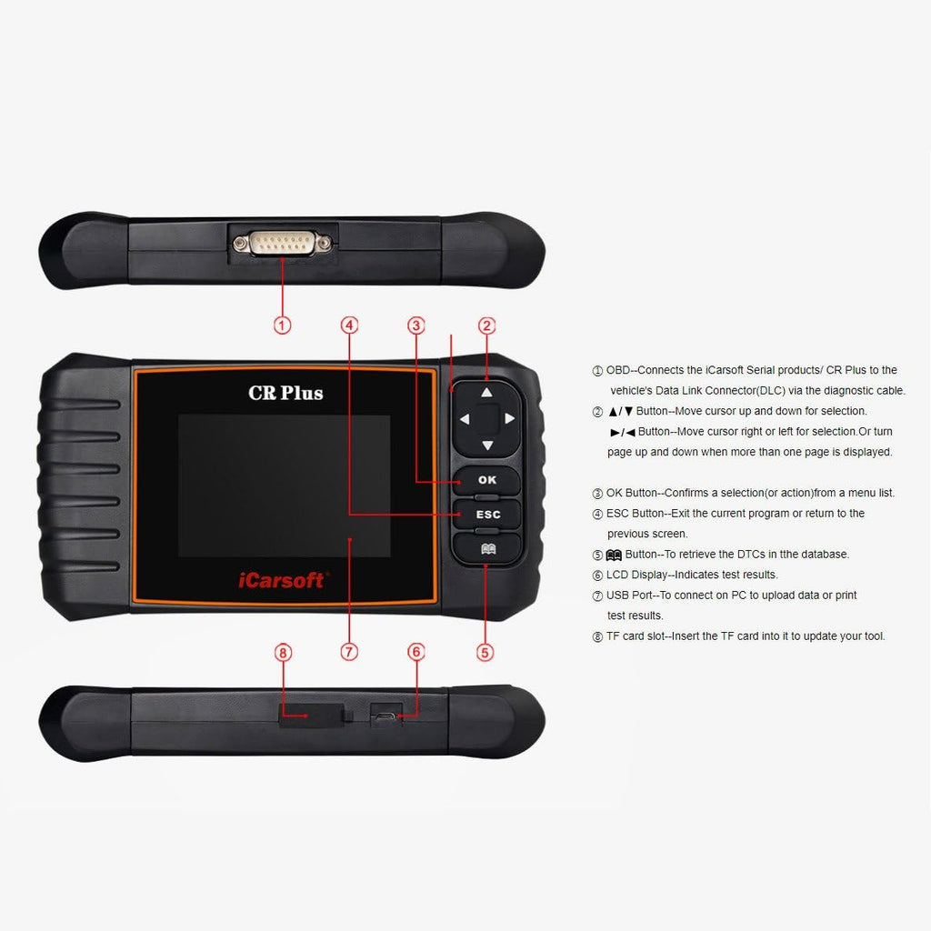 iCarsoft CR Plus OBD2 diagnostic scanner for multi brand vehicles T5669