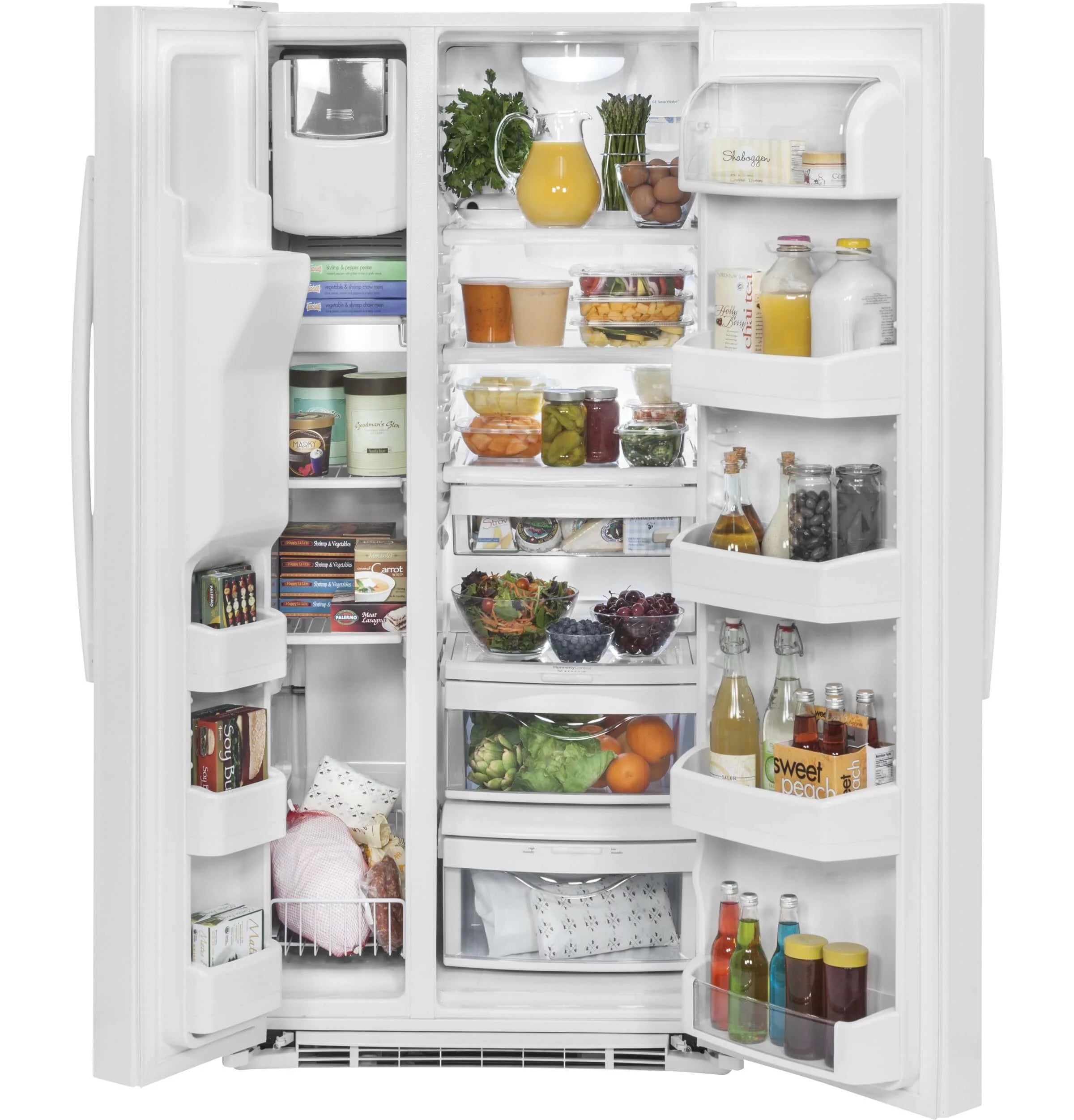 GE Appliances GSS23GGKWW 33 Inch Freestanding Side by Side Refrigerator White C938