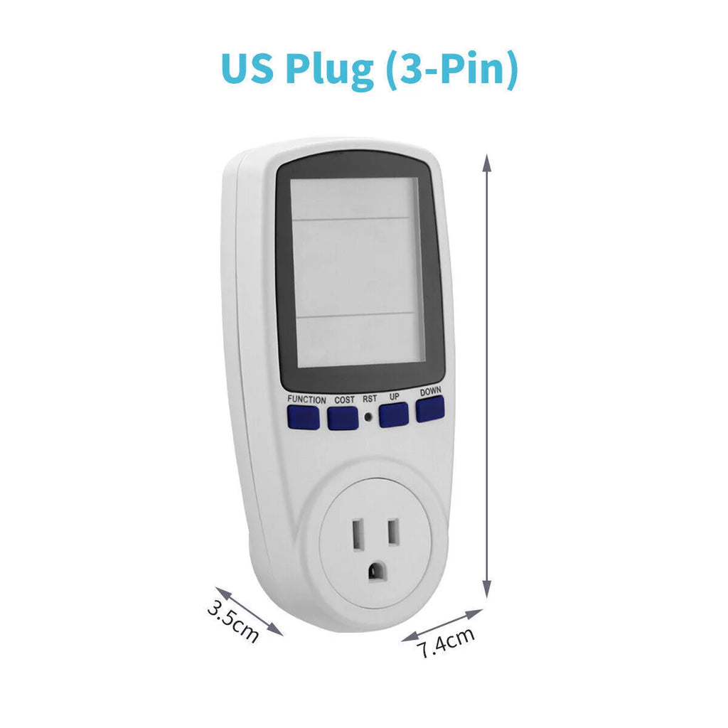 Home Electricity Usage Monitor Plug-in Socket Watt Meter B11017