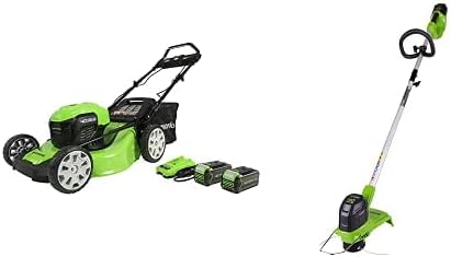 Greenworks 40V 21" Brushless Self-Propelled Lawn Mower with 2 x 4Ah Batteries and Charger V13415