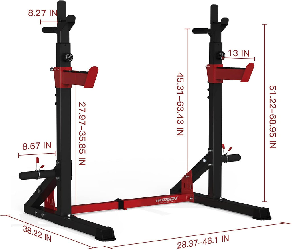 HARISON Squat Rack Adjustable Power Rack with Dip Bar Station for Home Gym J41991