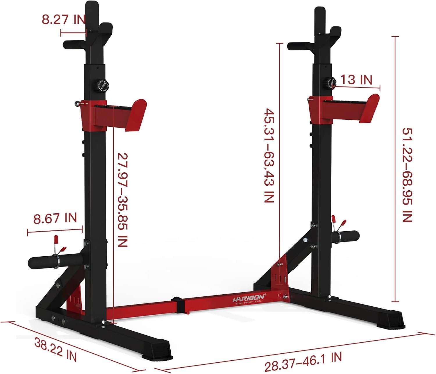 HARISON Squat Rack Adjustable Power Rack with Dip Bar Station for Home Gym J41991