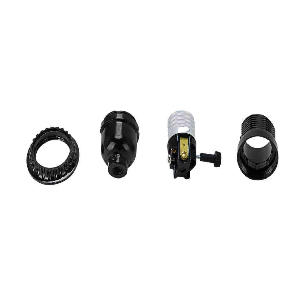 Aspen Creative 21311-11 Phenolic 2-Way Lamp Socket with Turn Knob Switch in Black - Shop Hardware Tools Online Store