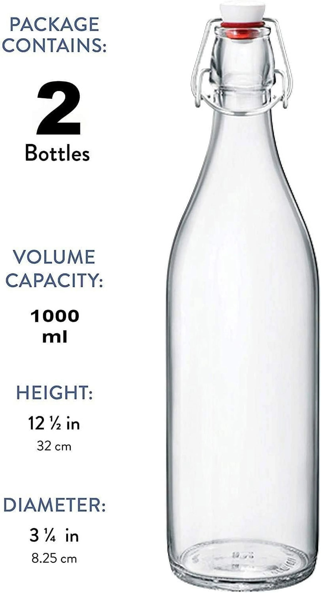 Bormioli Rocco Giara Glass Bottle with Stopper, 33.75 oz Y4486