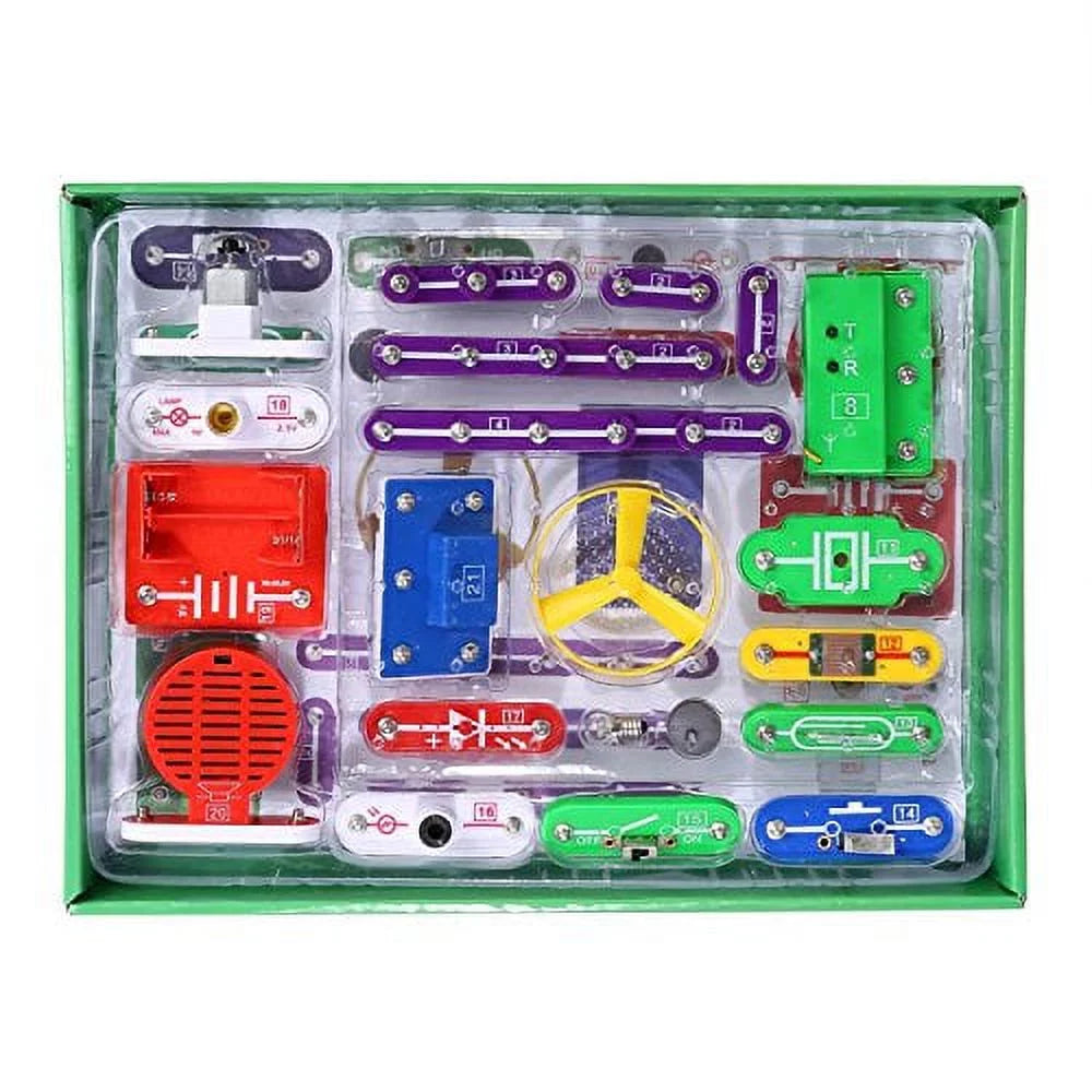 Circuits For Kids Elsky 335 Electronics Discovery Kit, Circuits Experiments Kit, Smart Electronics Block Kit,Educational Science Kits Toy,Great Diy Building Blocks Electric Circuits Kits For Child