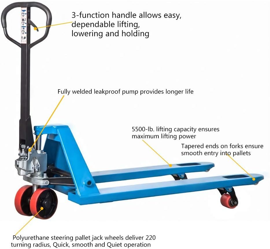 DAZONE Pallet Jack M25 Heavy Duty Manual Pallet Truck 5500 lb. L7401