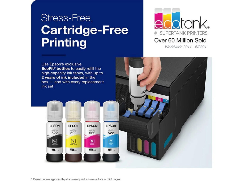 Epson EcoTank ET-2800 Wireless All-in-One Supertank Printer with Scan and Copy, Black H1654