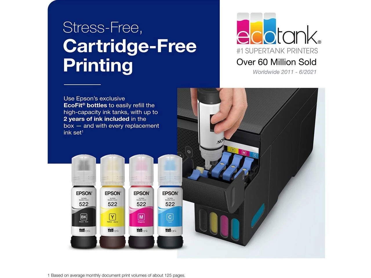 Epson EcoTank ET-2800 Wireless All-in-One Supertank Printer with Scan and Copy, Black H1654