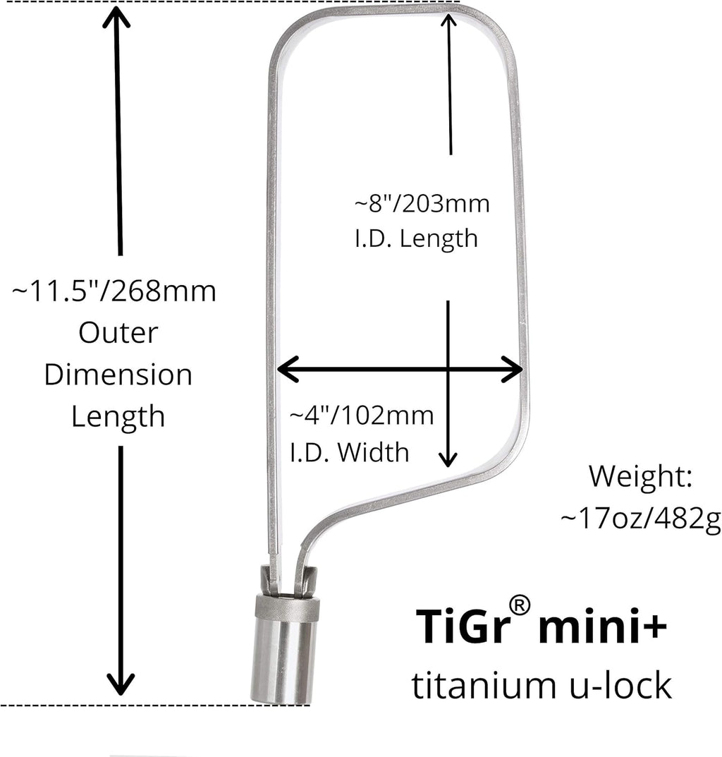 TiGr Mini+ 2-Pack Titanium Bike Locks with Mounting Clips, 4 Keys Q1752