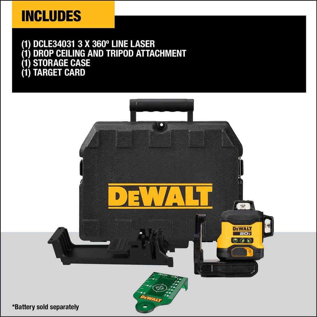 DEWALT DCLE34031B 20V 3x360 Green Line Laser I78521