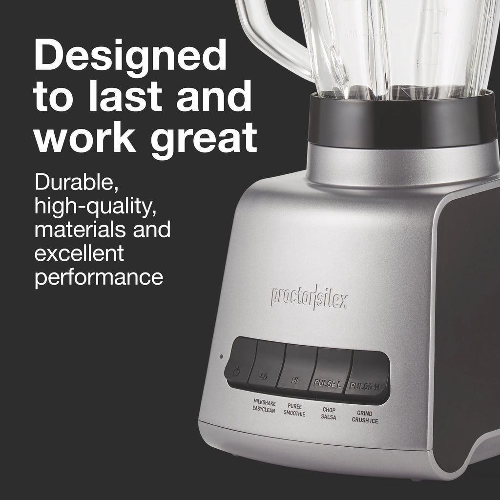 Proctor Silex 950W Blender with 52 oz BPA-Free Glass Jar, Black and Silver J87925