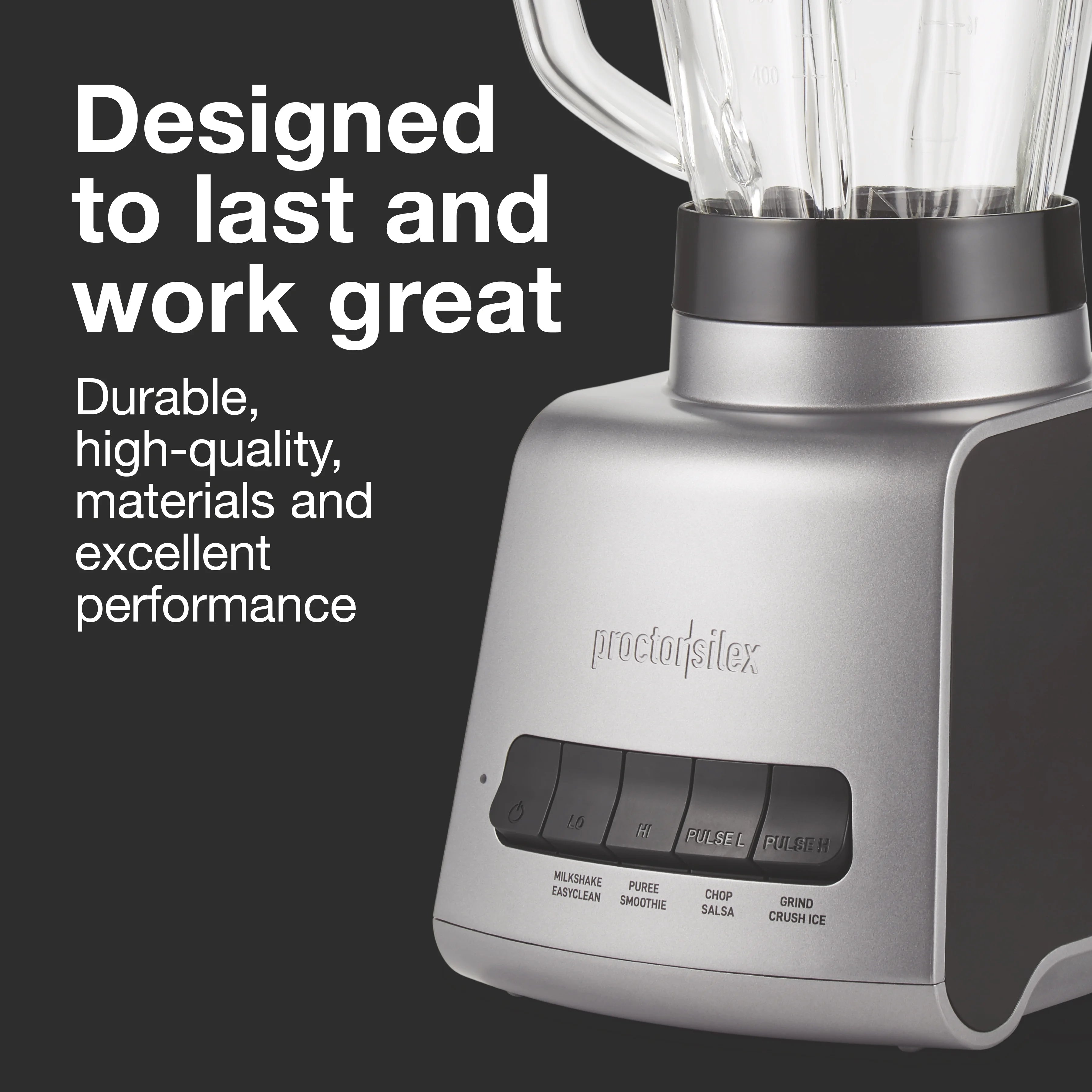 Proctor Silex 950W Blender with 52 oz BPA-Free Glass Jar, Black and Silver J87925