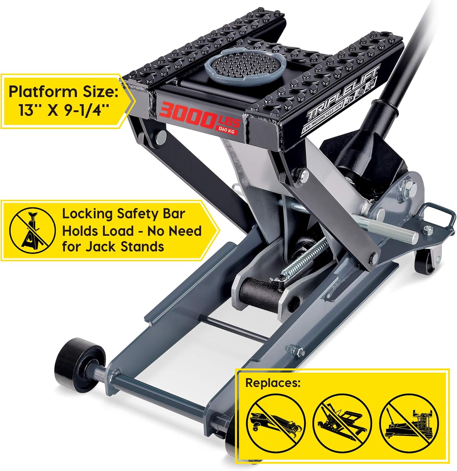 Powerbuilt 3000Lb Triple Lift Garage Jack, Black L7368