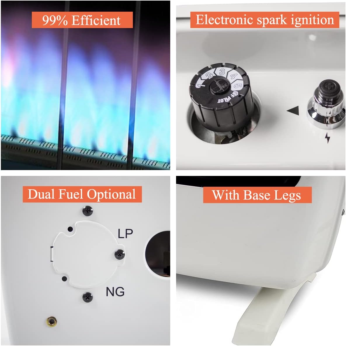 UTY 30,000 BTU Dual Fuel Vent-Free Wall Heater for Indoor Use M22233