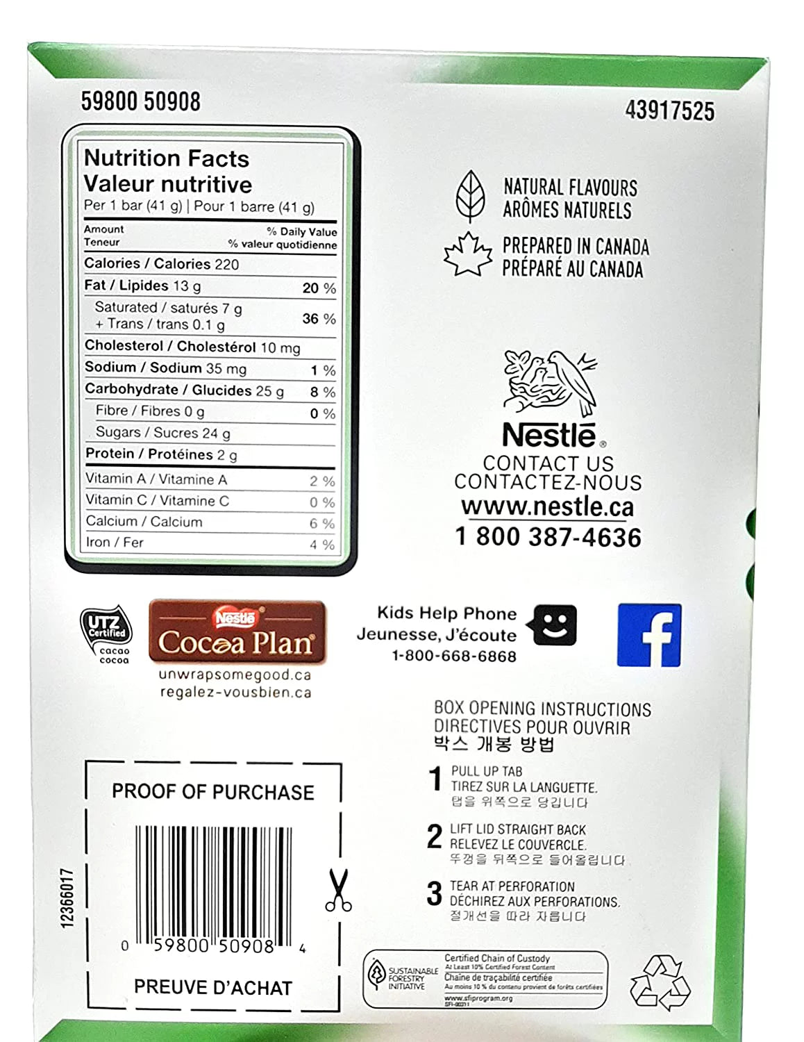 Nestle Aero Chocolate Bar Peppermint, 41g, 24-Pack A180179