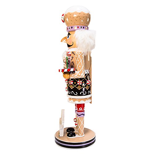 Kurt Adler 16-Inch Wooden Gingerbread Christmas Nutcracker Brown/Beige P61668