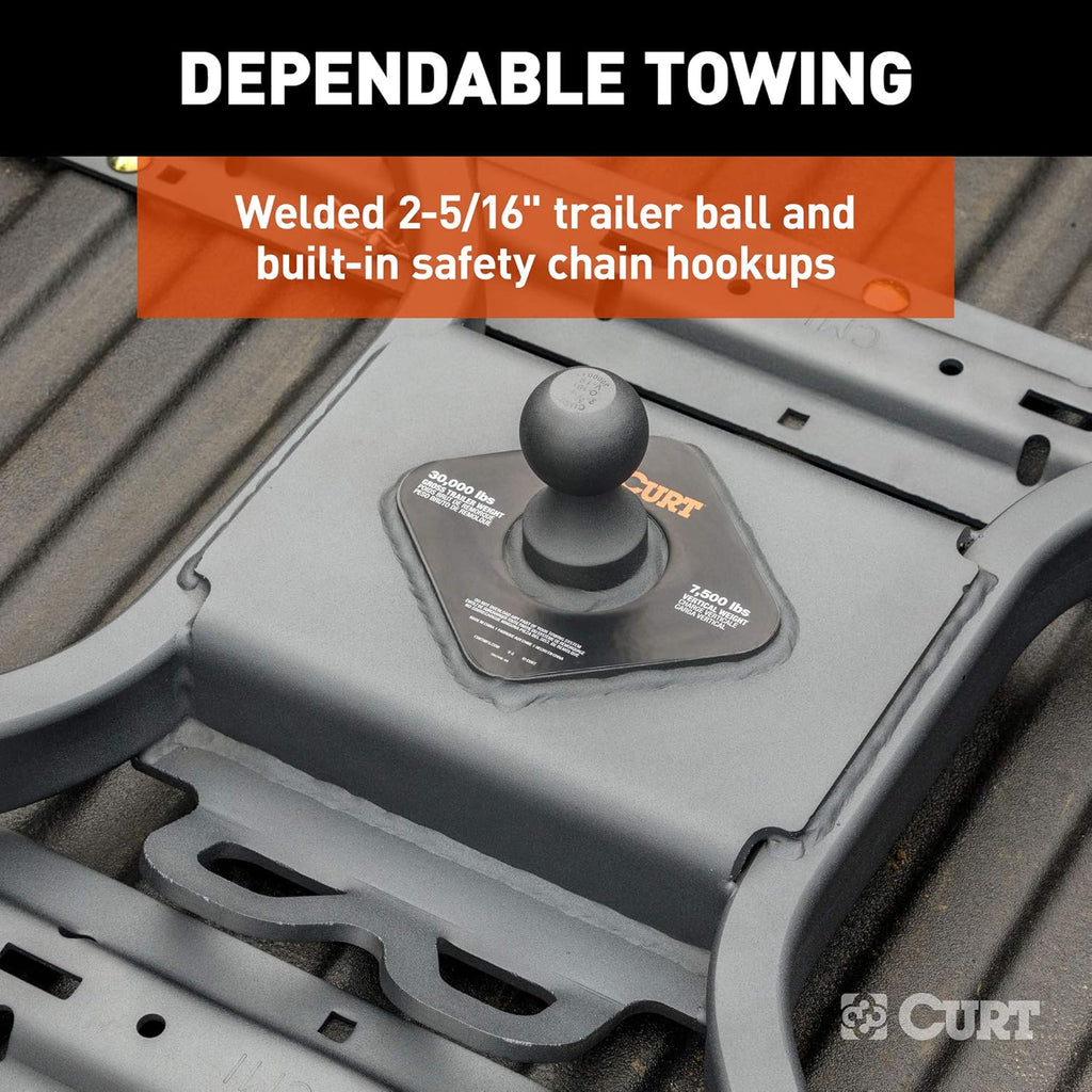 CURT 16090 Spyder 5th Wheel to Gooseneck Adapter Hitch, 30,000 lbs, 2-5/16-Inch Ball O507