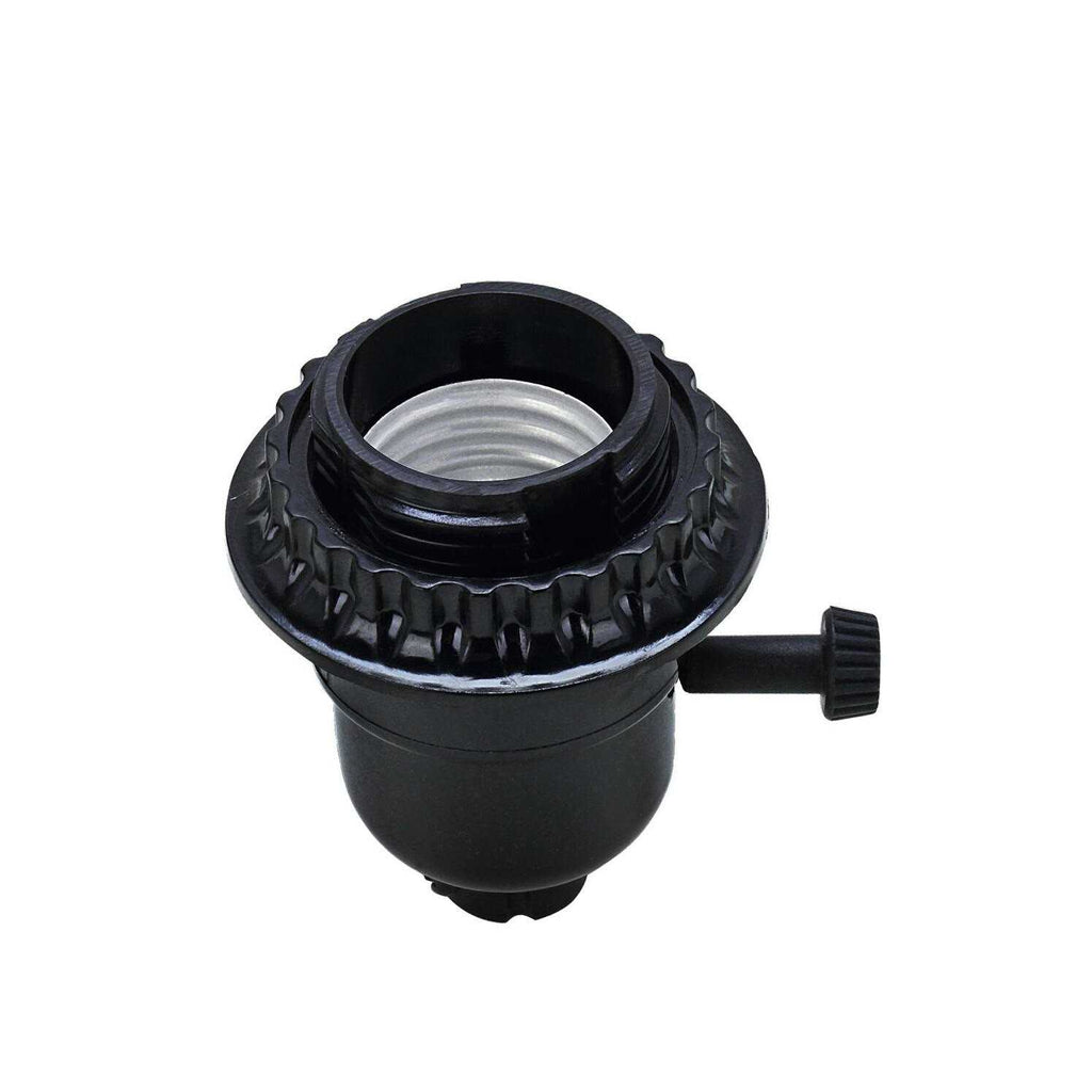 Aspen Creative 21311-11 Phenolic 2-Way Lamp Socket with Turn Knob Switch, Black G3907