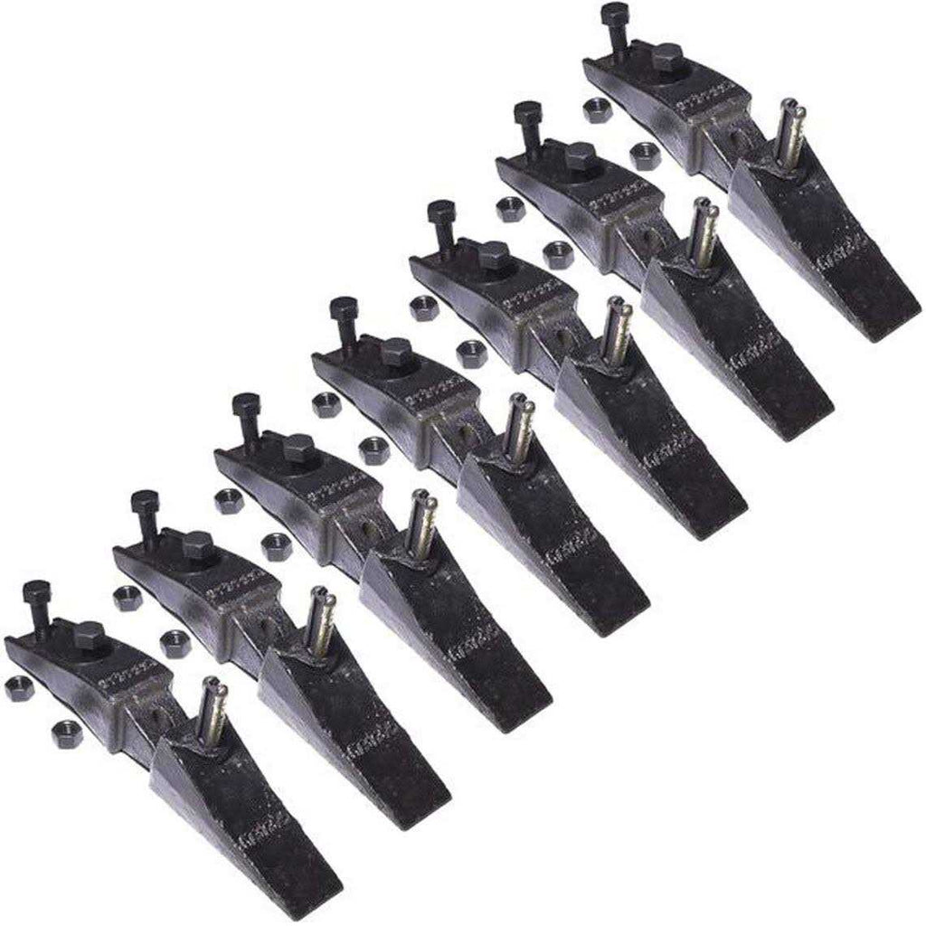 Titan Attachments 7 Bucket Teeth Assembly 6737322y Bobcat Style Bolt on Flush Mount Pin Skid Steer - Shop Hardware Tools Online Store