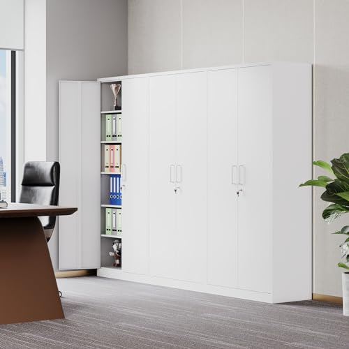 SISESOL Metal Storage Cabinet with 2 Adjustable Shelves, 36" H E162
