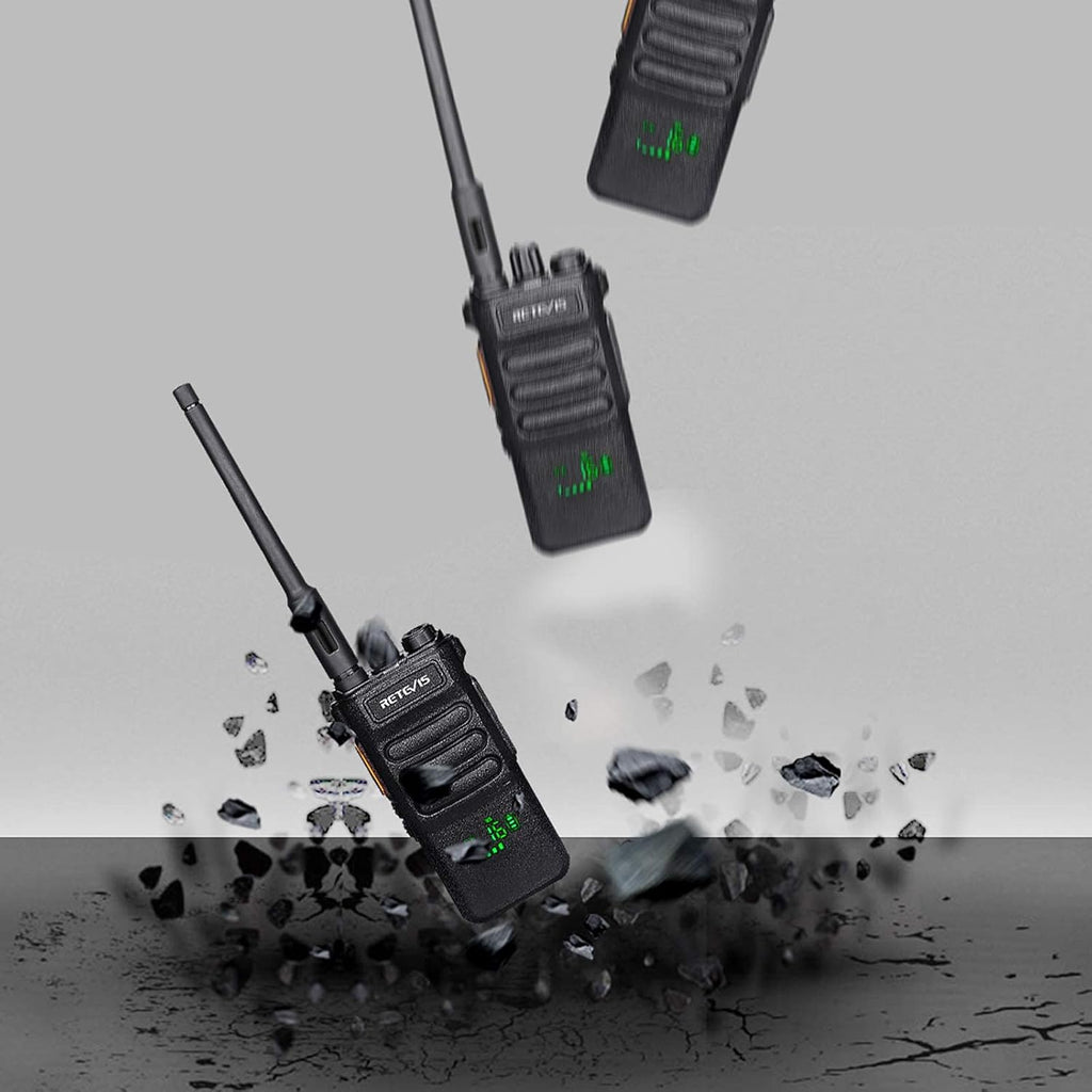 Retevis RT86 Two Way Radios Long Range Rechargeable 2600mAh with Shoulder Mic (4 Pack) O392380