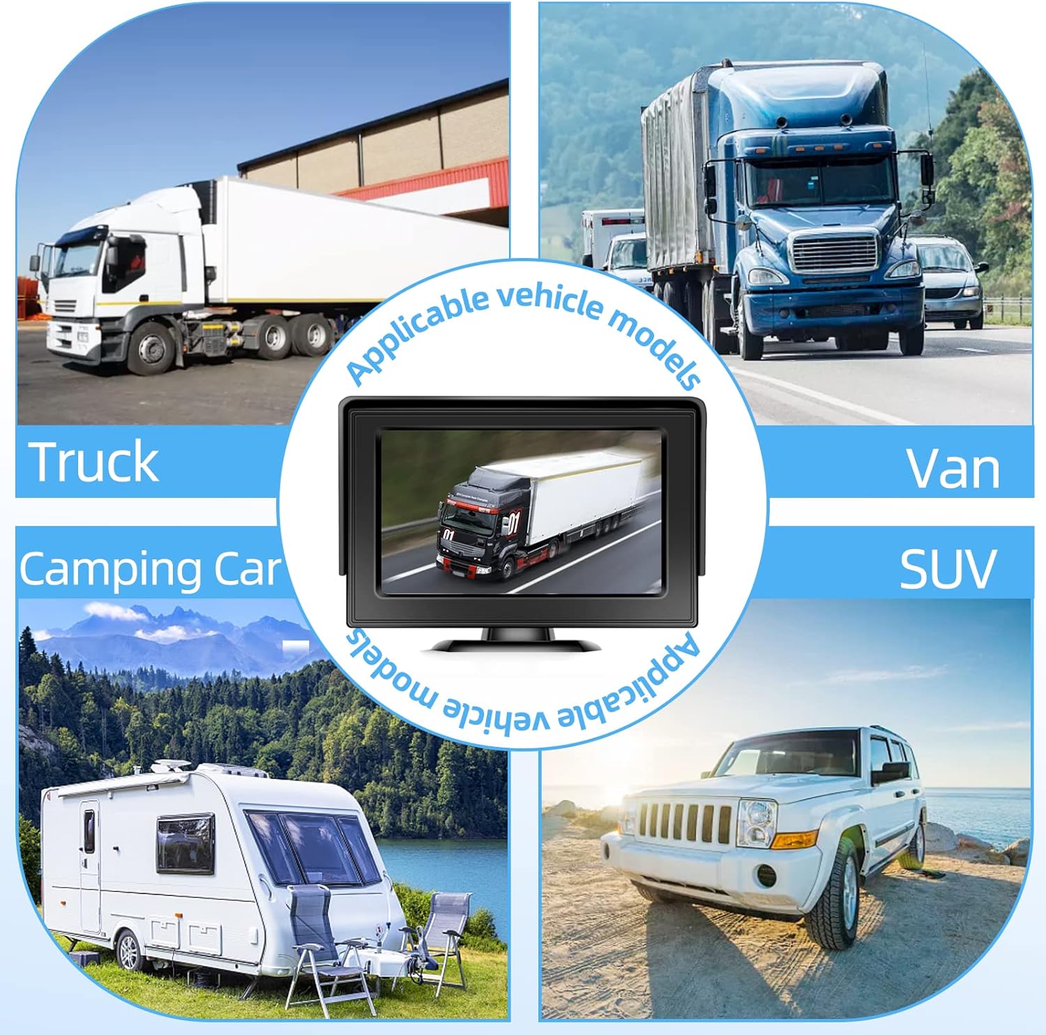 Wireless Backup Camera with Monitor Kit 4.3" HD 1080P for Trucks, Vans, SUVs, Pickup G257
