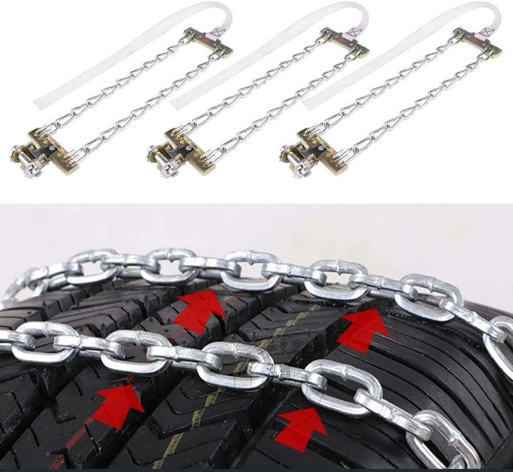 Tbest Tire Snow Chain Anti-skid Steel for Car Truck (Large) Pack of 2 H808141