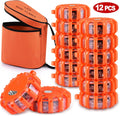 Tobfit 12 Pack LED Road Flares Emergency Lights Roadside Safety Beacon Disc Flashing Warning Flare Kit with Magnetic Base & Hook for Car Truck Boats | 9 Flash Modes (Batteries Not Included) (12) Pack of 2