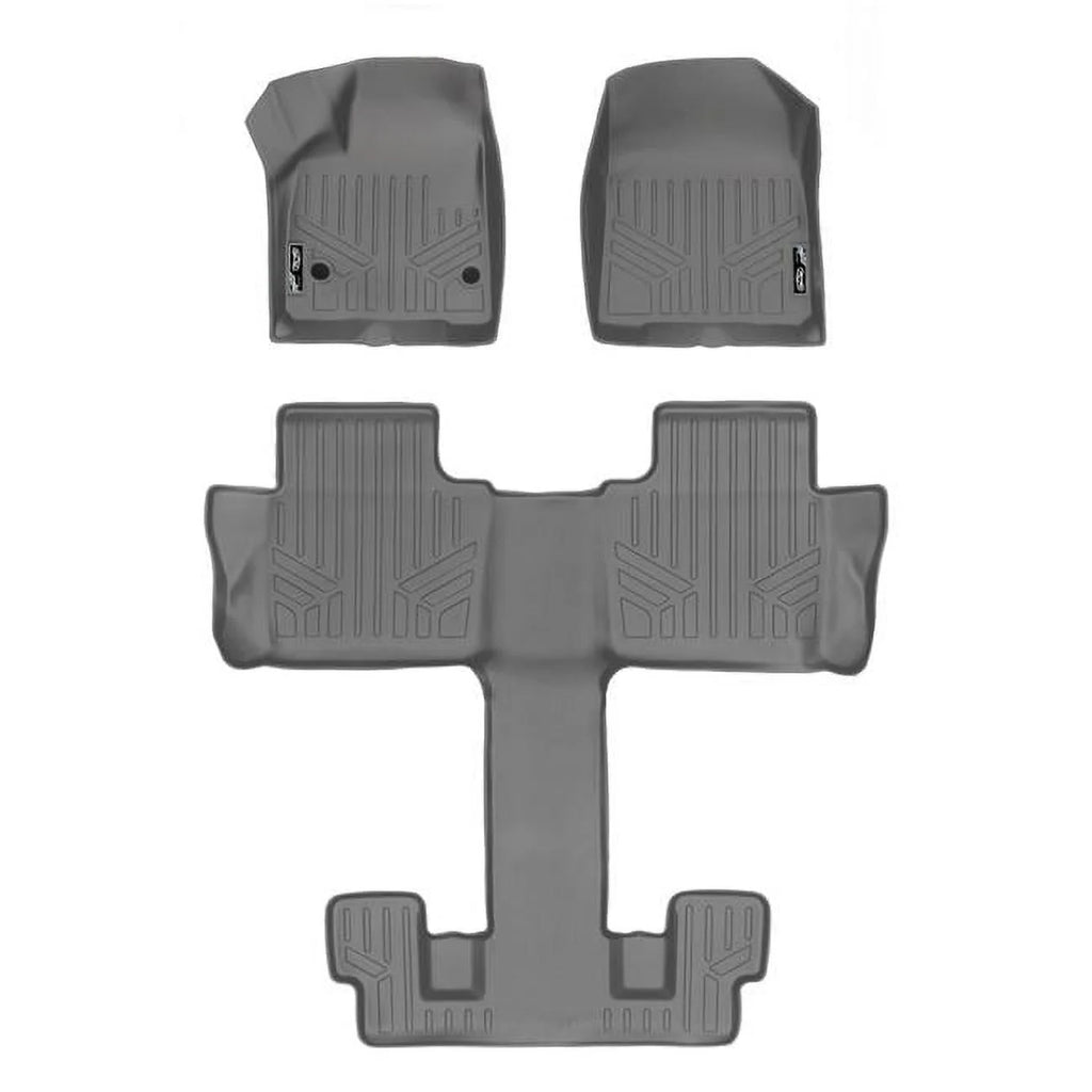Smartliner SA2230-B2230 Custom Fit 3 Row Floor Mats Liner Set with 2nd Row Bucket Seats for 2017-2021 GMC Acadia, Gray