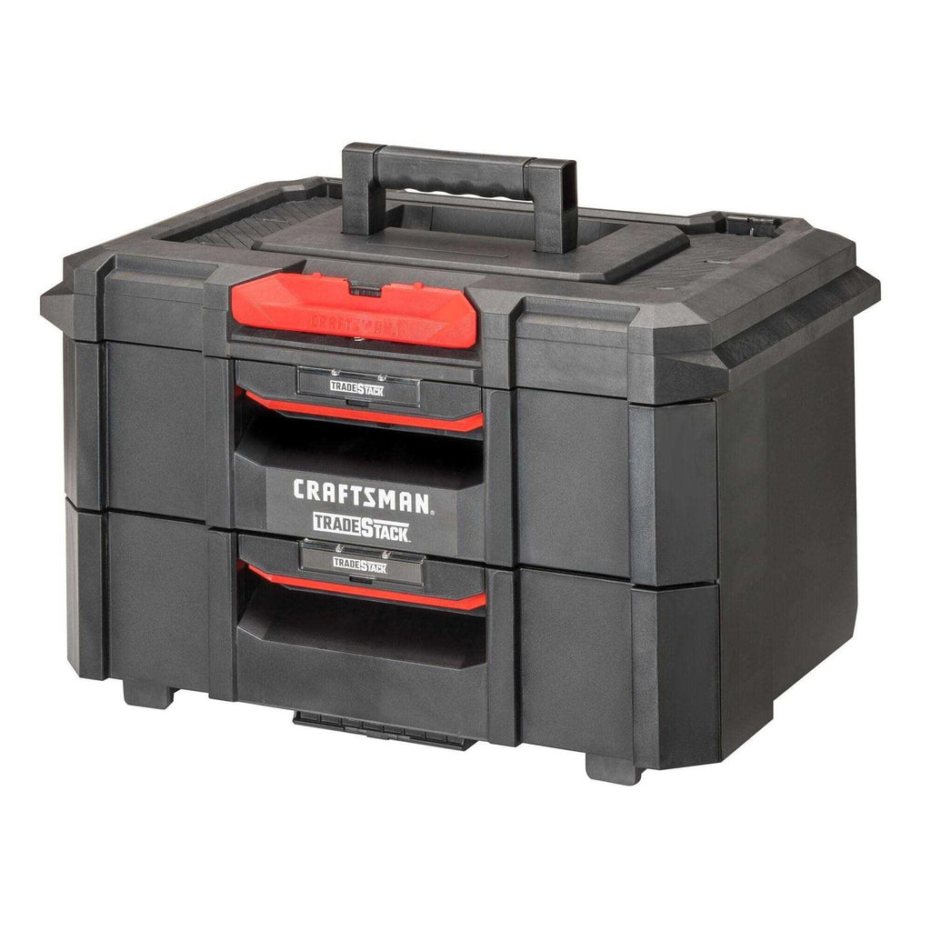 CRAFTSMAN TRADESTACK System 21.45-in Ball-bearing 2-Drawer Multiple Colors/Finishes Structural Foam Tool Box - Shop Hardware Tools Online Store