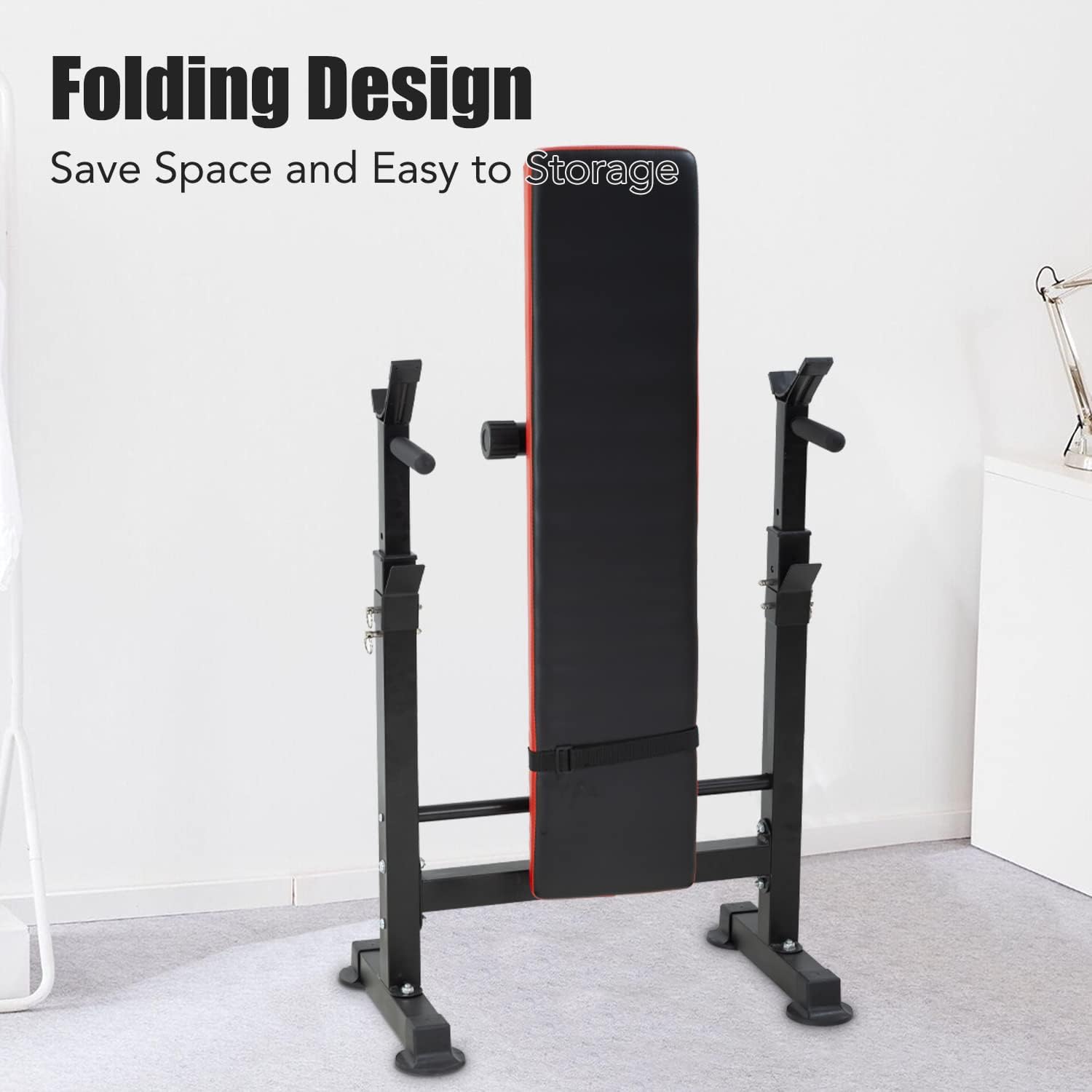 PayLessHere Adjustable Weight Bench with Barbell Rack for Home Gym L446