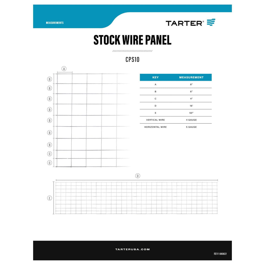 Tarter 10 Wire Stock Panel 4-ft H x 16-ft W Steel Containment Fence G68724