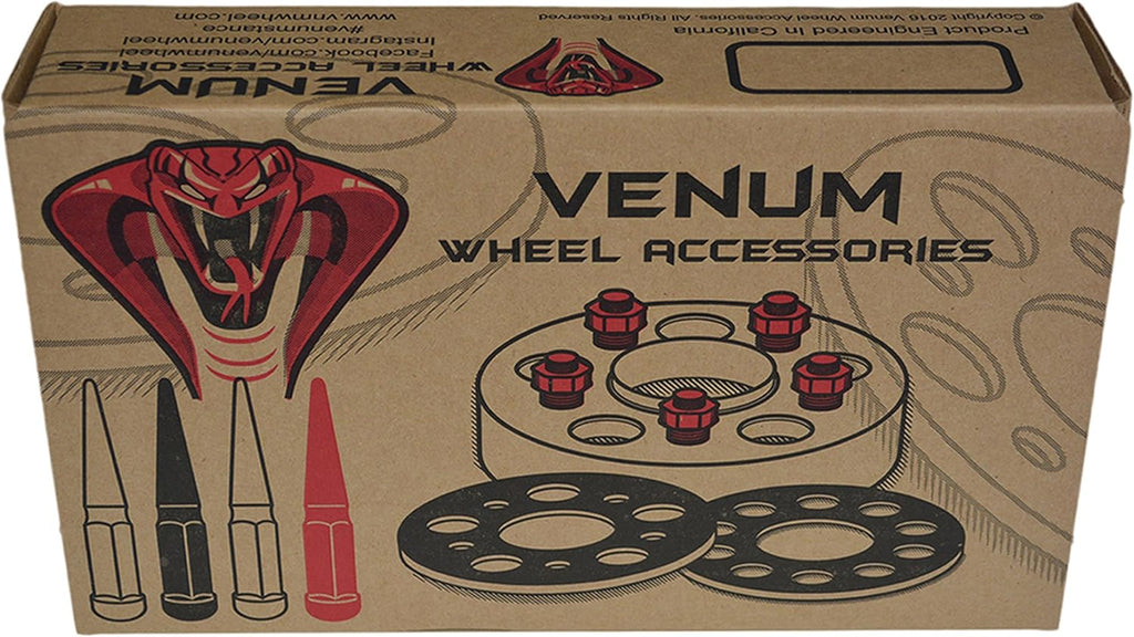 Venum 20 Pc 1/2"-20 Black Solid Spike Metal Lug Nuts with Key U9869