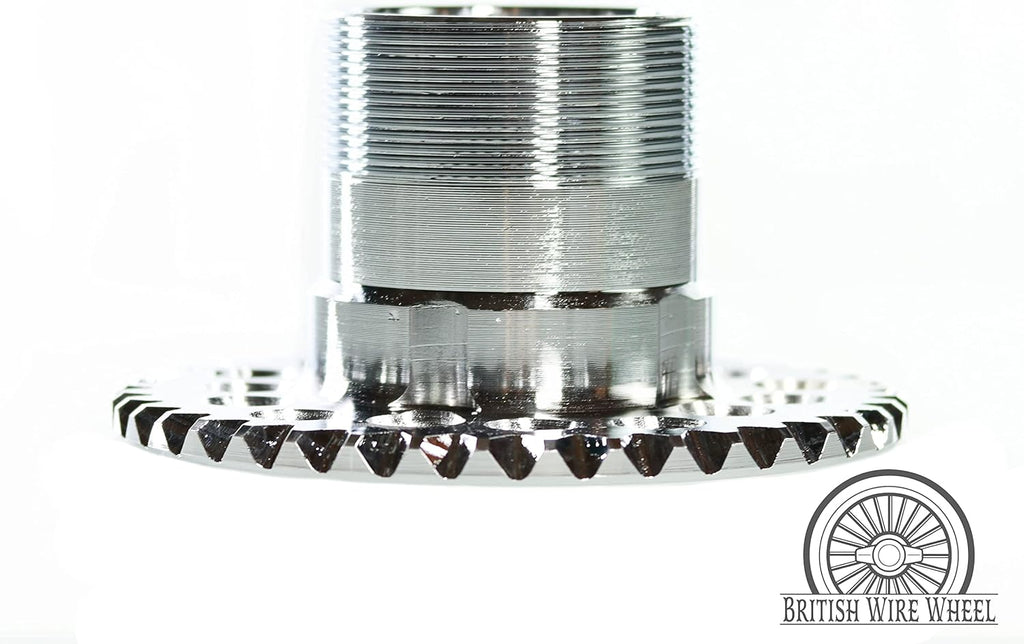 British Wire Wheel Chrome-Plated 5 Lug Universal Knock Off Adapters, Set of 4 Q336131
