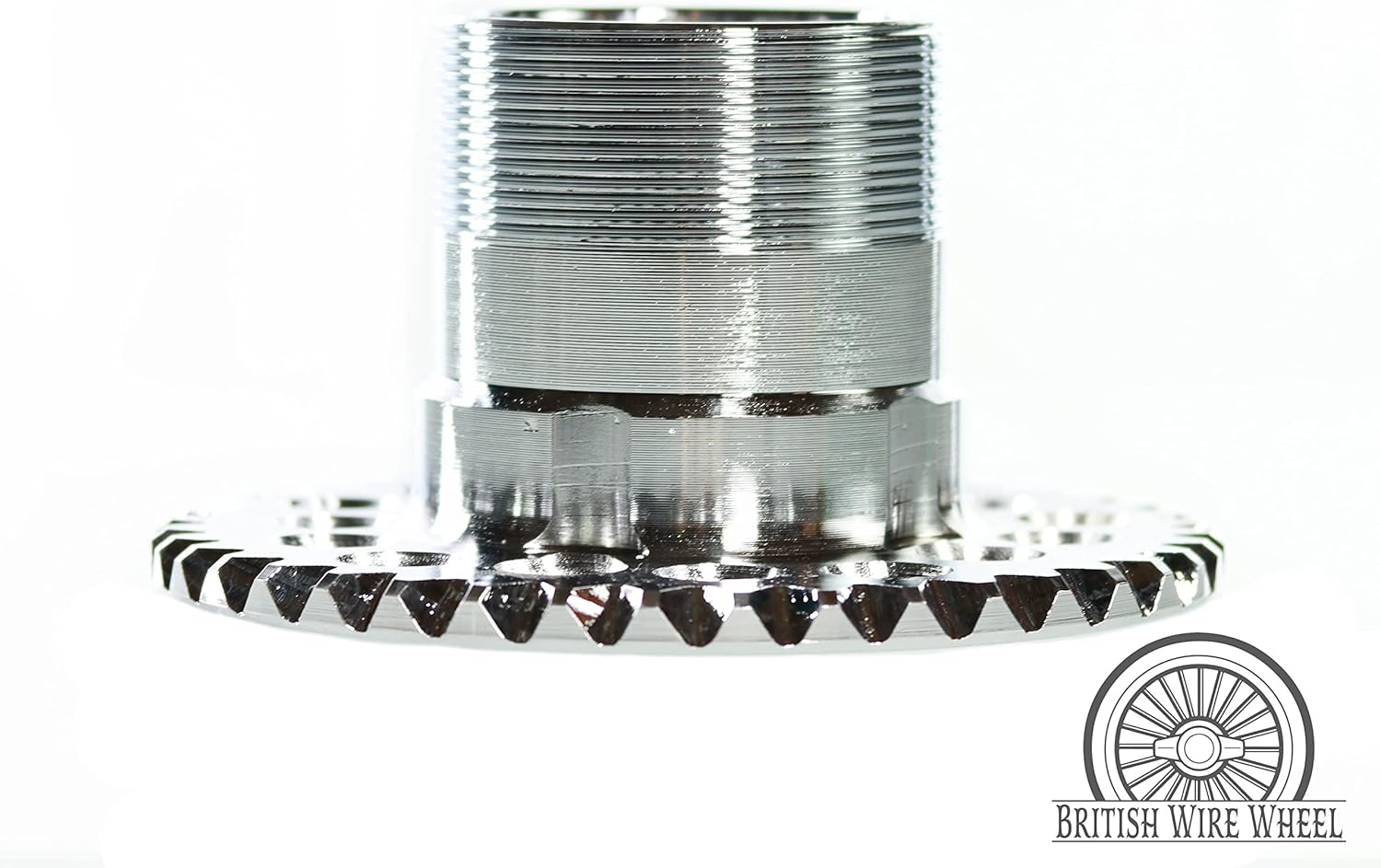 British Wire Wheel Chrome-Plated 5 Lug Universal Knock Off Adapters, Set of 4 Q336131