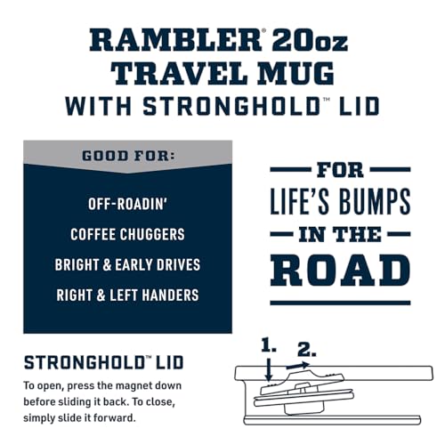YETI Rambler 20 oz Stainless Steel Travel Mug with Stronghold Lid L9345