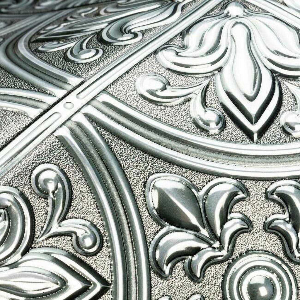 RoomMates Silver Tin Peel and Stick Tile Backsplash G90583