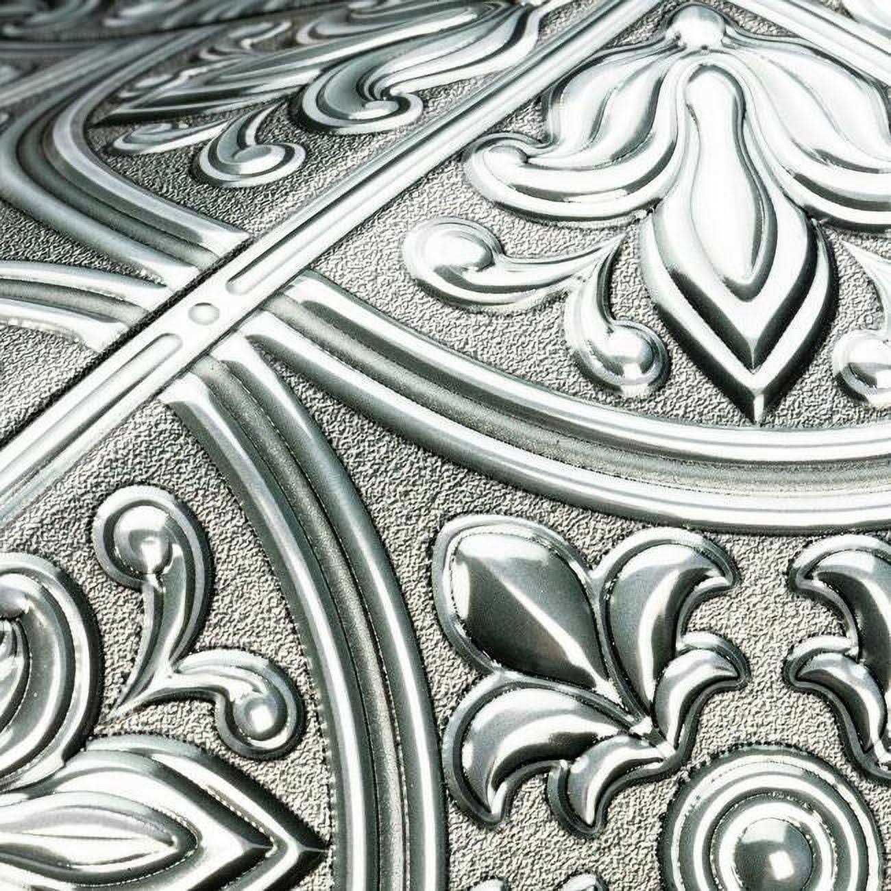 RoomMates Silver Tin Peel and Stick Tile Backsplash G90583