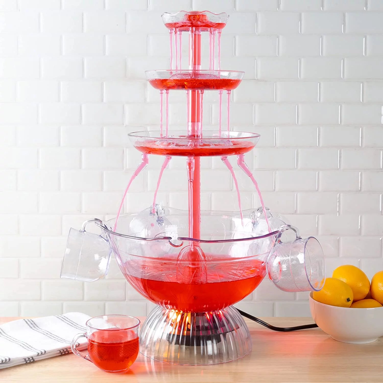 Great Northern Party 3-Tier Clear Drink Dispenser with Lighted Base Q772