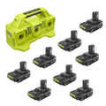 RYOBI ONE+ 18V Lithium-Ion 2.0 Ah Compact Battery with 6-Port Charger - Shop Hardware Tools Online Store