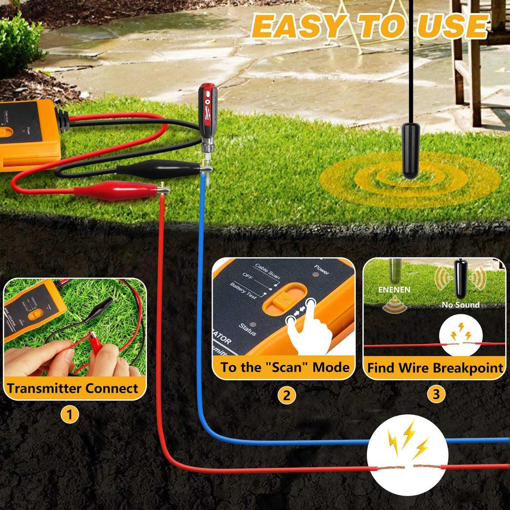 Underground Wire Cable Locator for Dog Fence Broken Wire Detector F8852